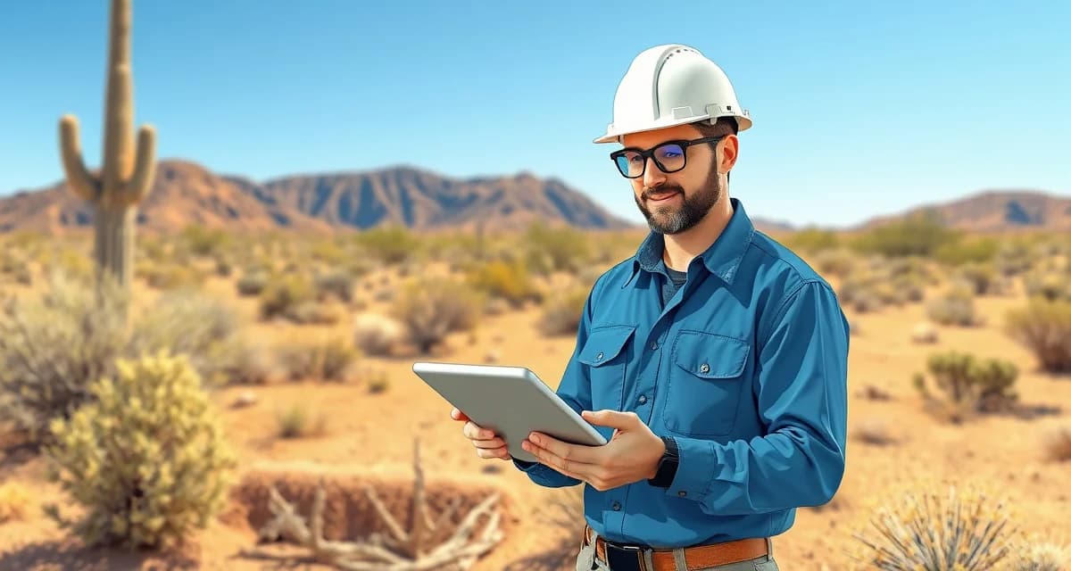 SepticMind software for Arizona septic operations Septic service software interface displayed on tablet by Arizona inspection technician managing wastewater system compliance