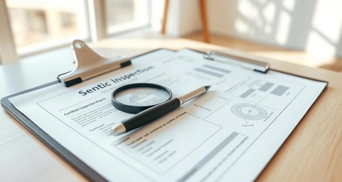 Septic inspection paperwork meeting lender requirements Bank-required septic inspection report document showing compliance standards for mortgage lending requirements and lender approval formats