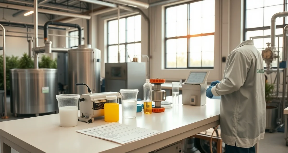 Professional septic testing for cannabis facilities Septic system inspection equipment and wastewater testing setup for cannabis cultivation facility environmental compliance