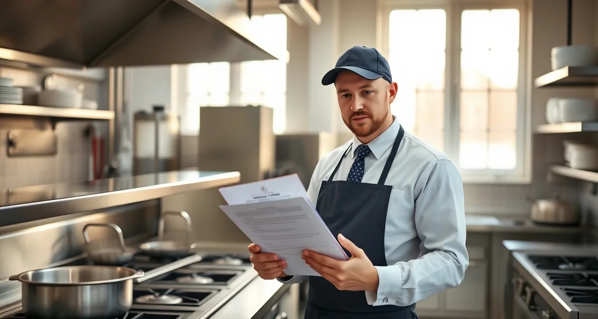 Septic inspection compliance for commercial kitchens Health department inspector reviewing septic system compliance documentation for commercial kitchen certification and food service license renewal