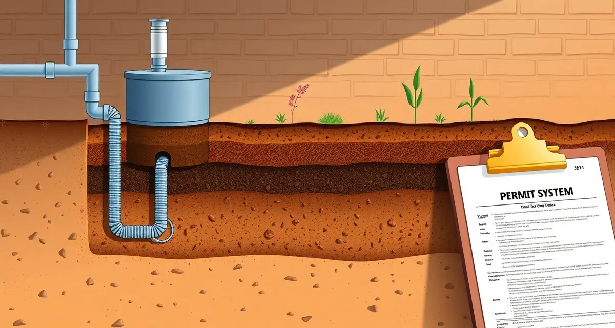 Septic System Permit Process Cook County Cook County septic permit requirements diagram showing underground septic system installation with soil conditions and drainage field layout