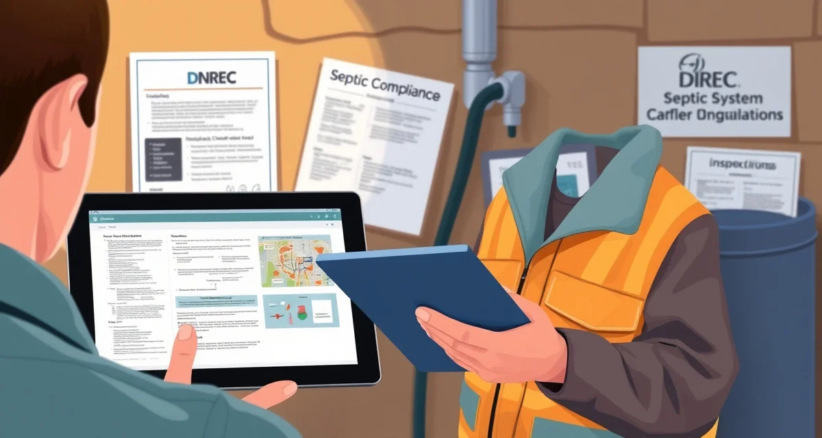 SepticMind compliance management system for Delaware Septic service software interface for Delaware companies showing compliance management and inspection scheduling tools