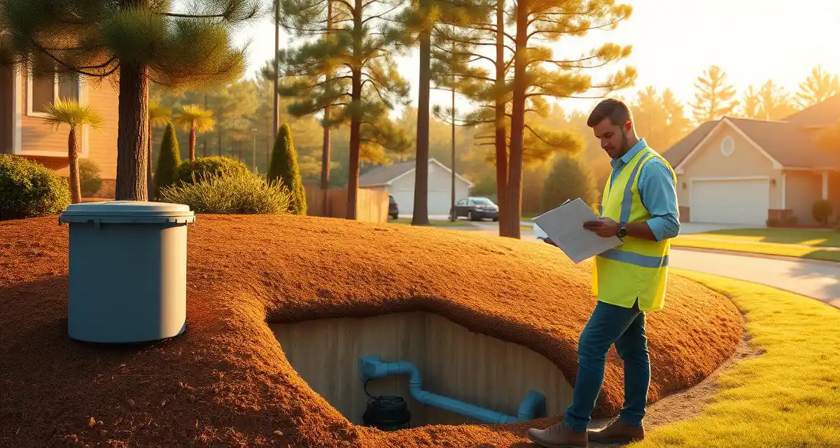 Professional septic system inspection for Georgia OSMS permits Licensed septic inspector conducting onsite sewage system evaluation for Gwinnett County Georgia permit requirements