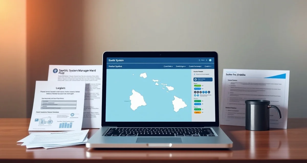 SepticMind Hawaii septic system management solution Septic service software interface for Hawaii companies showing compliance management and regulatory documentation tools.