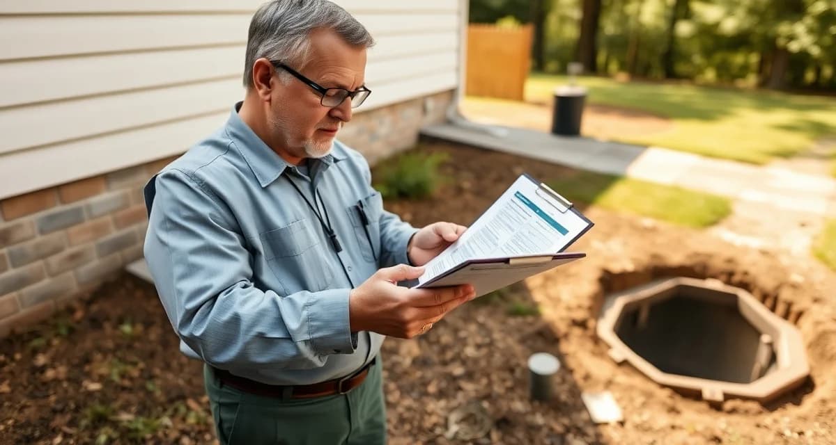 Professional septic inspection documentation North Carolina septic inspection report template showing DEH-EHS compliance documentation for onsite wastewater systems
