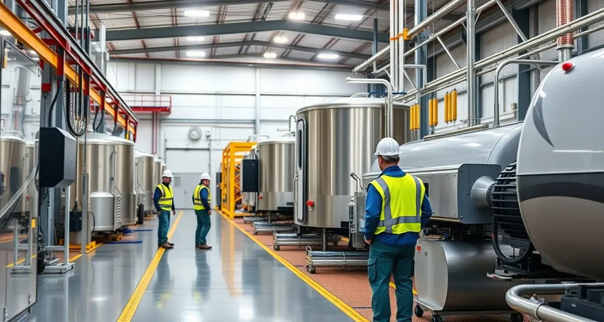 Commercial septic management for RV manufacturers RV manufacturing facility septic system infrastructure designed for commercial-scale wastewater management and OSHA worker sanitation compliance.