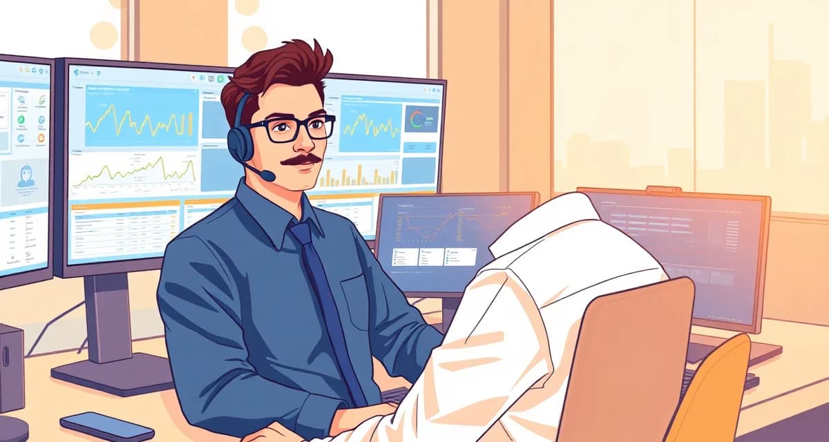 Septic service call center management software interface Professional septic company dispatcher managing inbound service calls using structured call scripts and information dashboard software