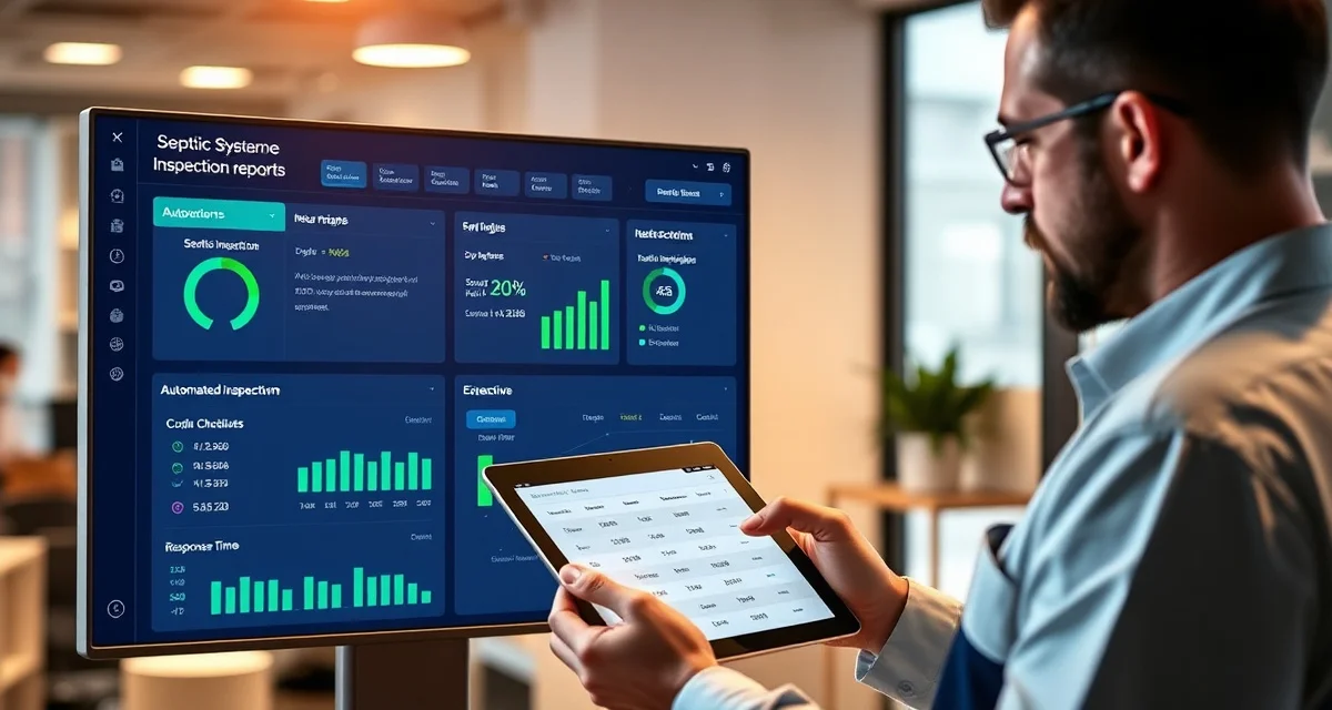 Digital tools for septic company competitive advantage SepticMind software dashboard displaying automated septic inspection reports and compliance tracking for competitive differentiation.