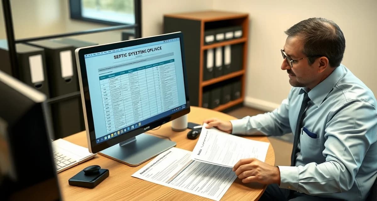 Septic Service Compliance Documentation Requirements Septic company compliance checklist showing licensing, certifications, vehicle compliance, permits, and insurance documentation requirements organized by category.