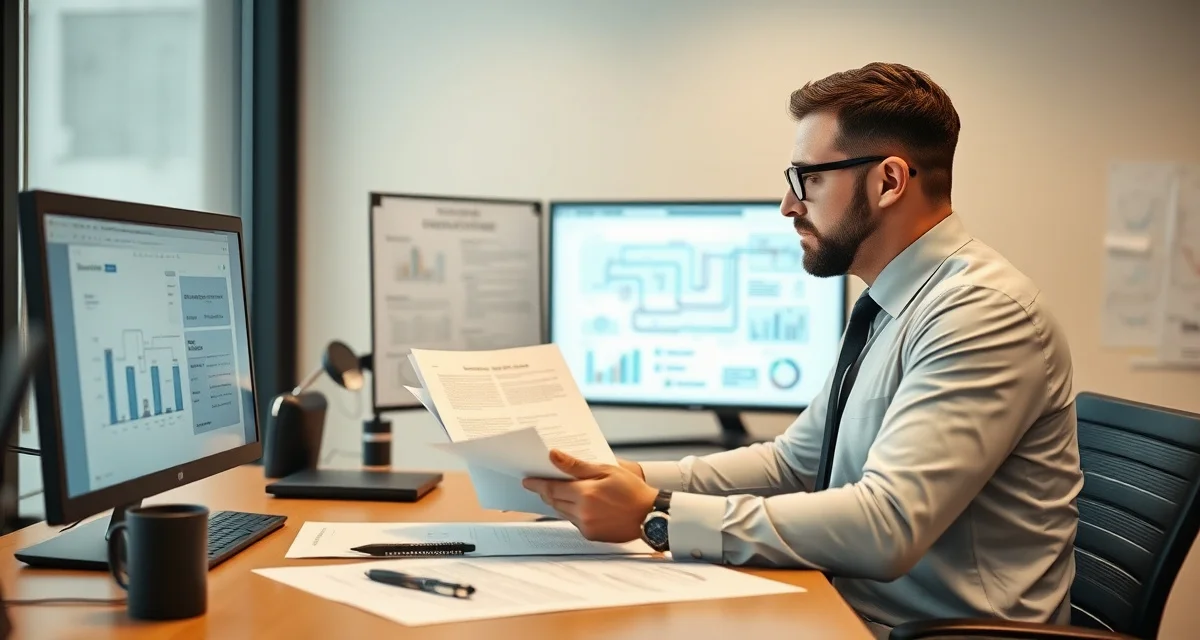 Operations manual documentation for septic service companies Septic company manager documenting operations procedures and workflows in a professional business operations manual