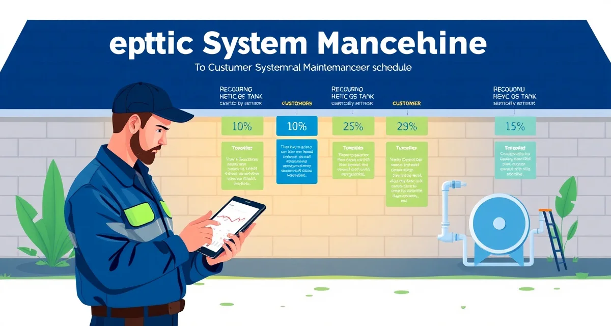 Septic System Maintenance Retention Framework Septic company customer retention strategies illustrated with maintenance contract timeline and service scheduling dashboard for recurring revenue growth.