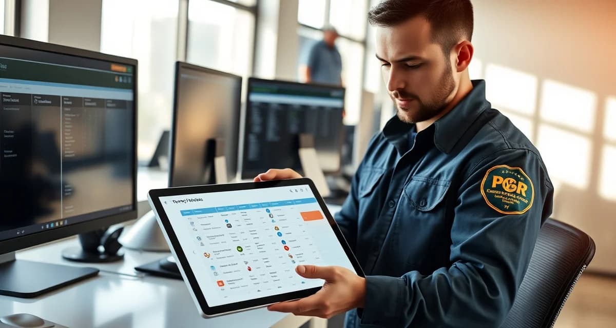 Digital scheduling solution for septic service businesses Septic company scheduling software interface showing AI-assisted job scheduling and route optimization for service trucks