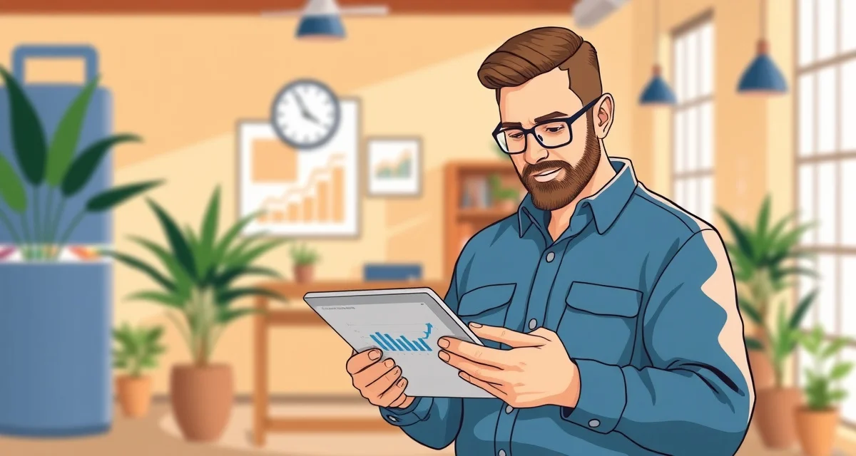 Customer retention management for septic service companies Septic system service manager analyzing customer retention metrics and maintenance schedules on digital platform