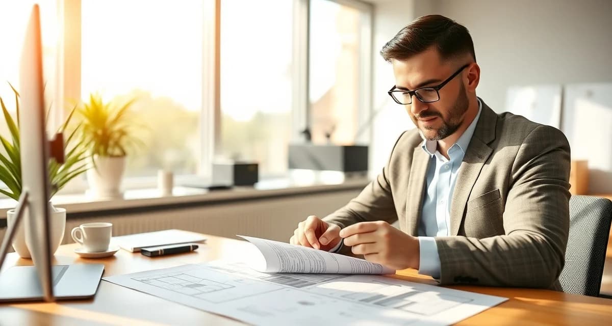 Evaluating septic company franchise opportunities Business owner analyzing septic franchise agreement documents and cost comparison before signing contract