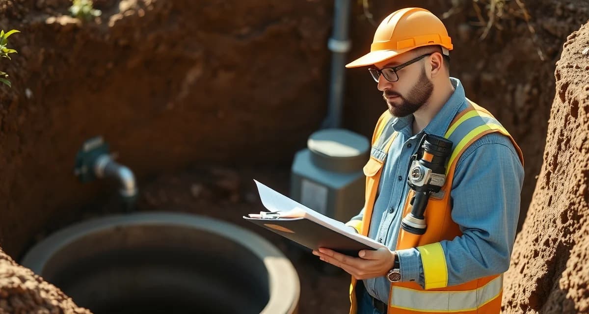 State-by-state septic inspection pricing guide Septic inspection professional documenting findings during a septic system assessment across different state markets