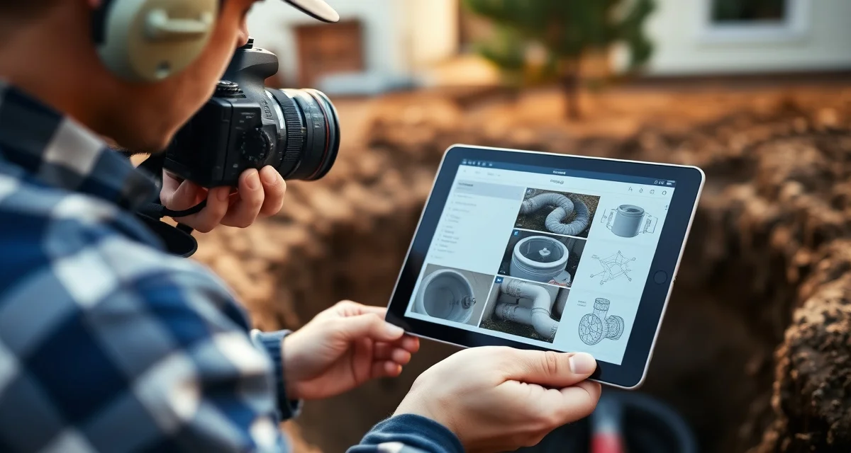 Best practices for septic inspection photo documentation Professional septic inspection photo documentation showing detailed imaging of system components for compliance reporting