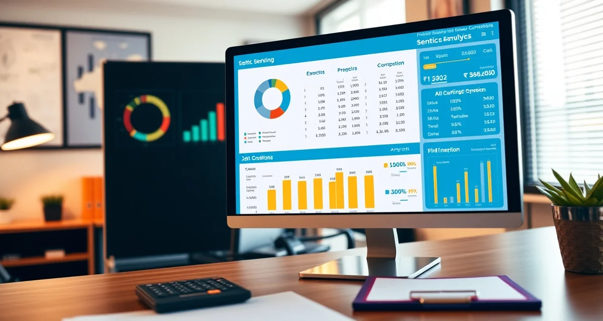 Job costing management interface for septic companies Septic job costing software dashboard displaying cost tracking and profit margin analytics for service calls