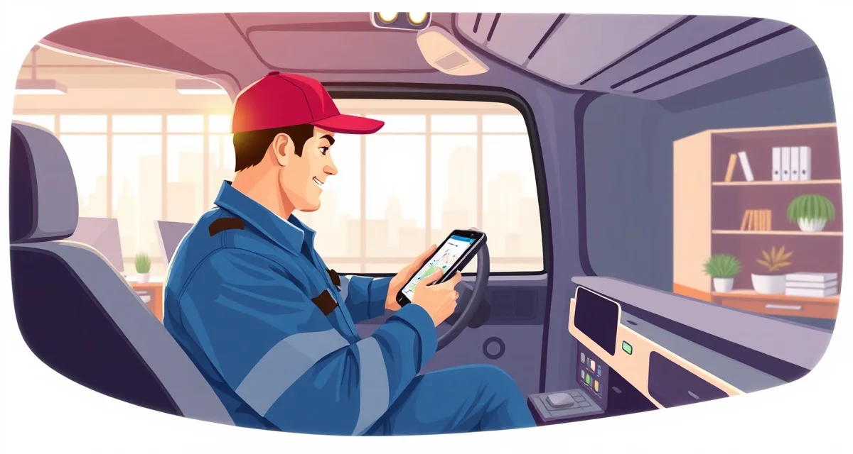 Mobile dispatch optimization for septic service labor efficiency Septic company technician using mobile dispatch system to reduce labor costs and optimize service routes efficiently.
