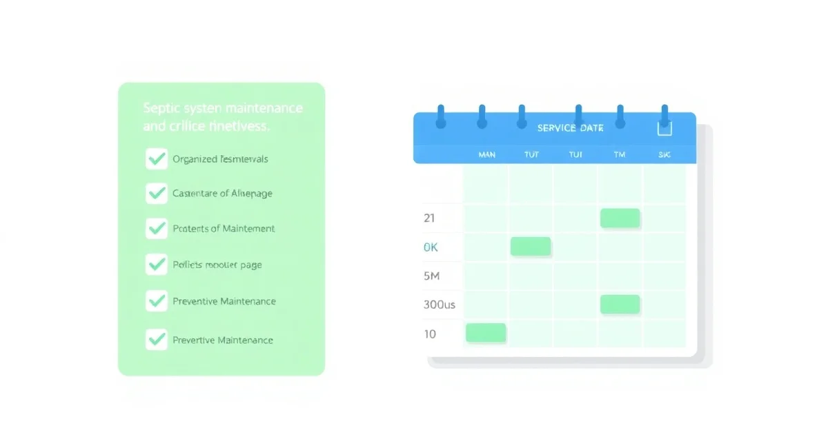 Septic system maintenance program automation tool Septic maintenance program scheduling interface showing automated service intervals and customer management system for preventive care.