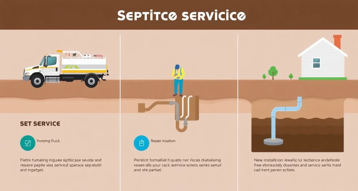 Septic service permit complexity by category Comparison diagram of septic permit requirements for pumping, repairs, installations, and maintenance services by service type.
