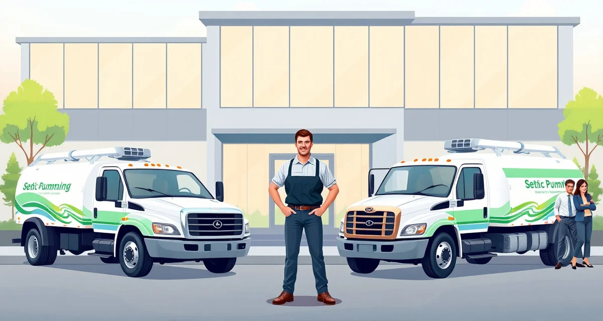 Scaling a septic service business from startup to multi-truck operation Septic pumping company owner managing multiple service trucks during business expansion and growth phase.