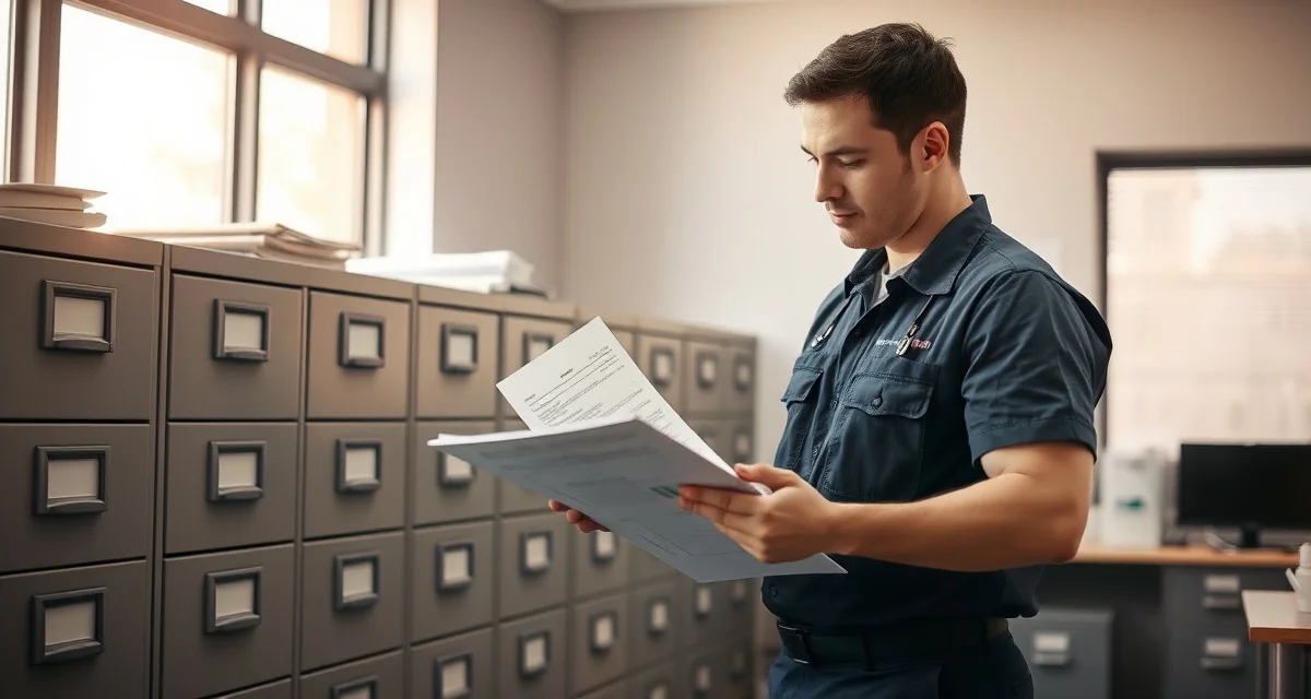 Complete septic service documentation archive Organized septic service history records and documentation system protecting business liability and property records