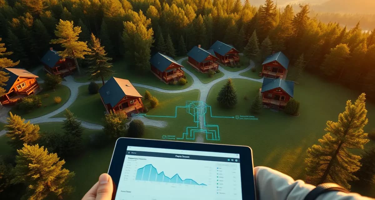 Resort septic system inspection software interface Septic service management system for lodges and resorts with multi-cabin infrastructure monitoring and compliance documentation.