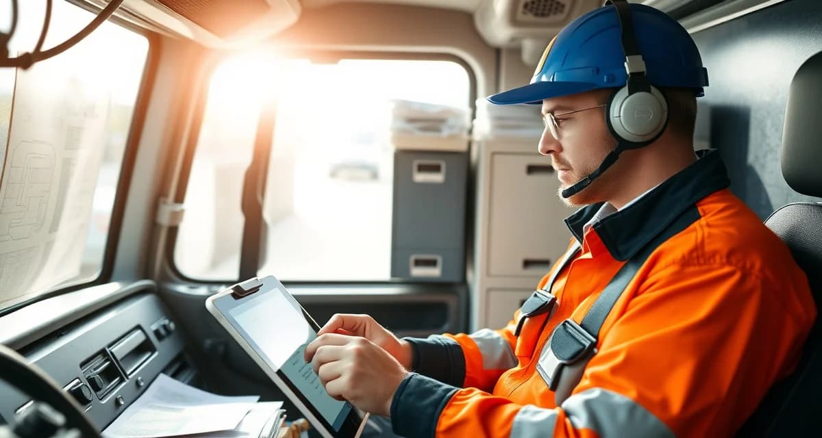 Digital septic business management solution Septic service management software interface displayed on tablet showing digital dispatch, customer records, and compliance tracking for field service operations.