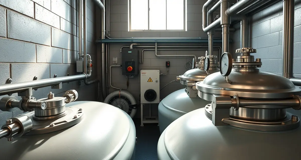 Specialized septic treatment for meat processing wastewater Industrial septic pretreatment system designed for meat processing facilities with grease and fat separation tanks