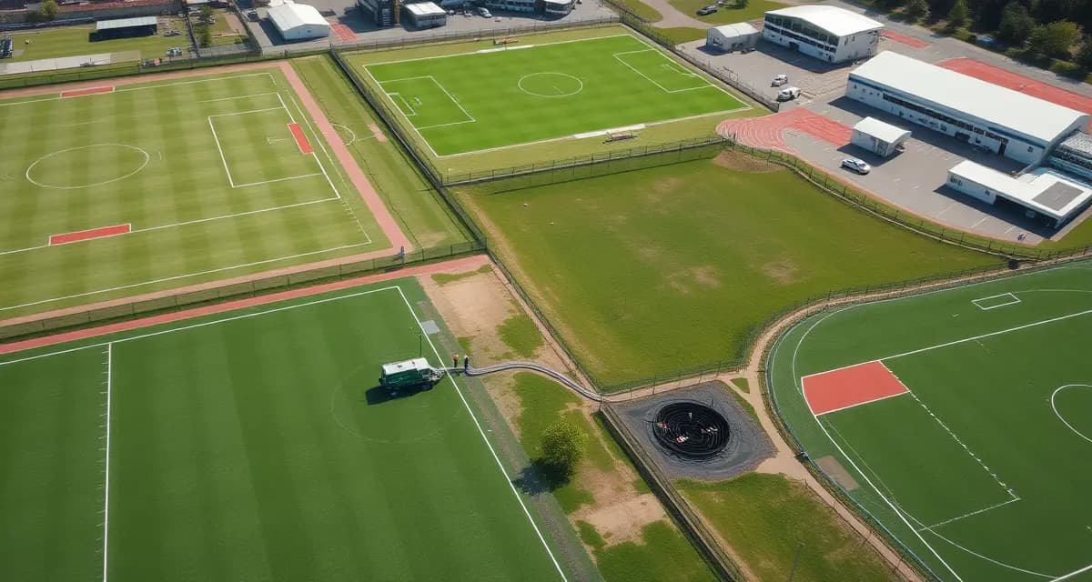 Sports complex septic service maintenance Septic system inspection and maintenance at athletic sports complex with multiple fields and facilities