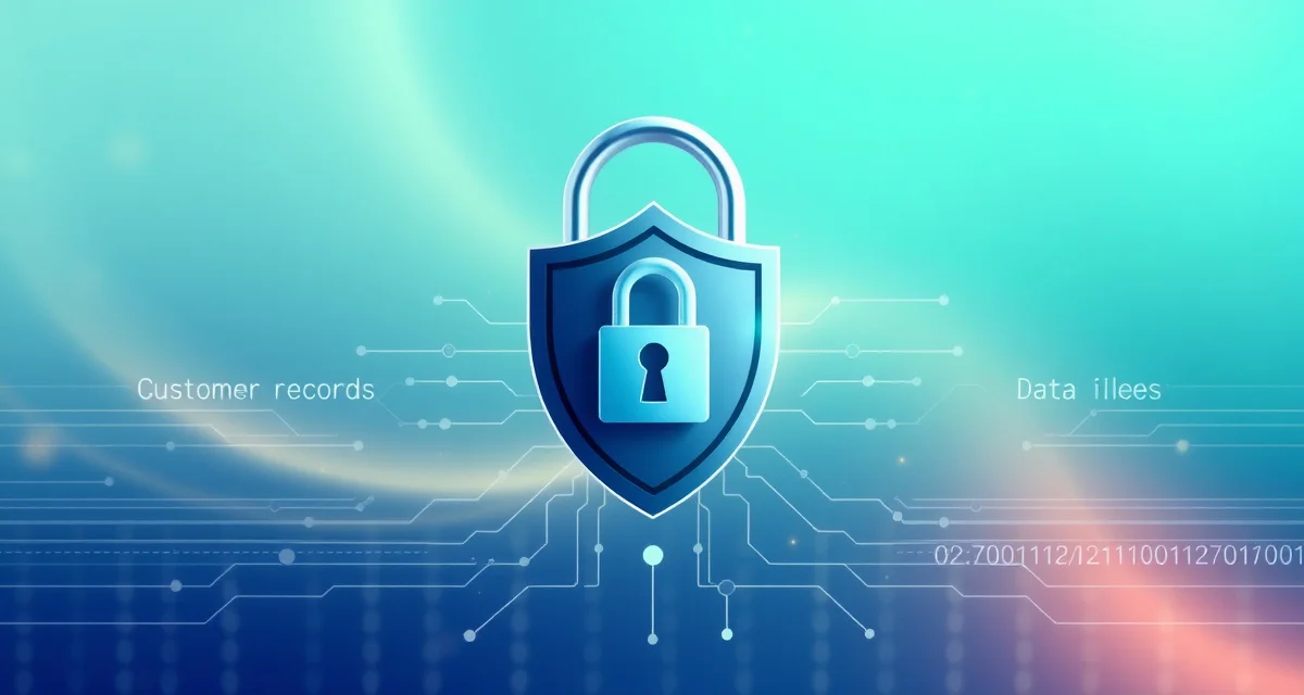 SepticMind data protection and security measures Digital security shield protecting septic company customer and compliance records with encryption technology