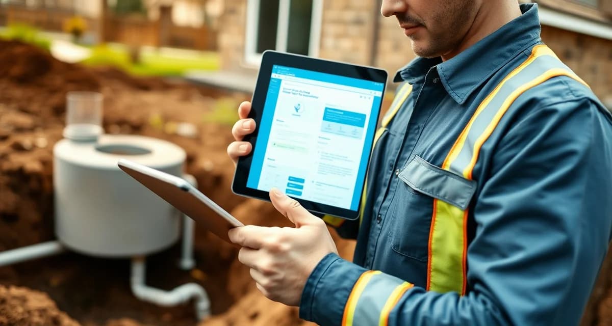 mHelpDesk alternative for septic companies comparison Septic technician comparing mHelpDesk alternative software solutions for septic system inspection and permit tracking management