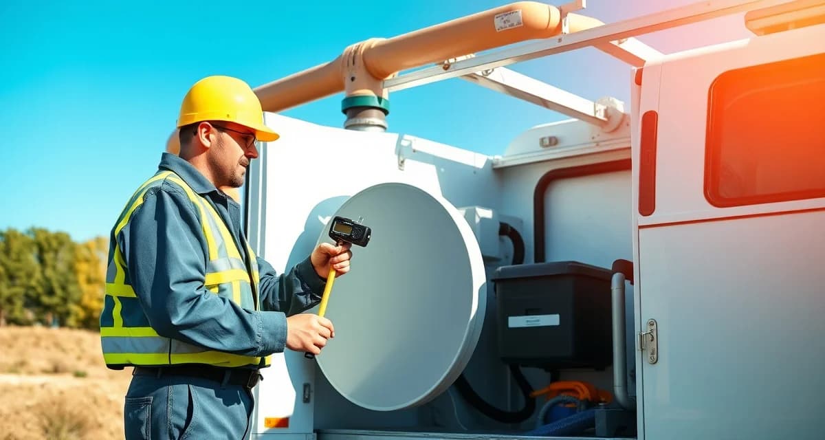 Professional septic tank measurement and sizing Septic service technician measuring tank size for accurate pumping pricing and rate card calculation