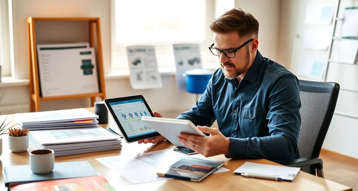 Vendor management software for septic service operations Septic company owner managing vendor relationships and supplier contacts using organized vendor management system on digital platform