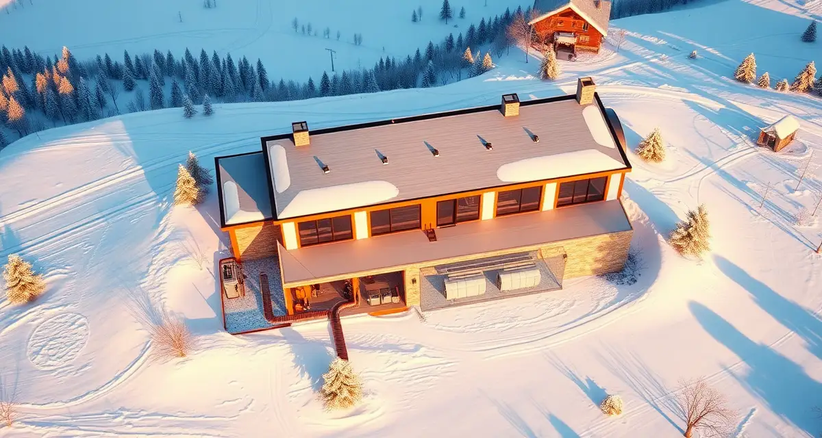 Professional septic service solution for ski lodge facilities Ski area day lodge septic system service diagram showing winter peak load management and emergency response planning for high-capacity waste handling.