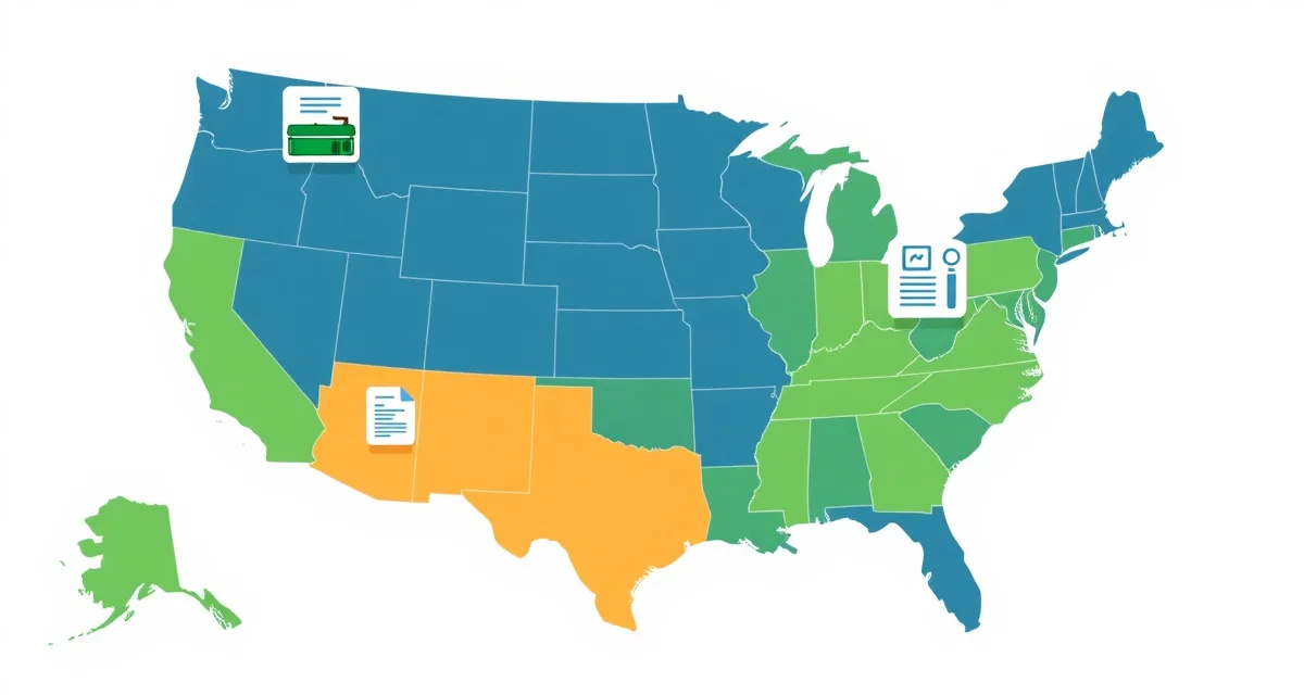 50-state septic regulations overview map US map showing state-by-state onsite wastewater and septic system regulations with compliance zones highlighted by regulatory complexity level.