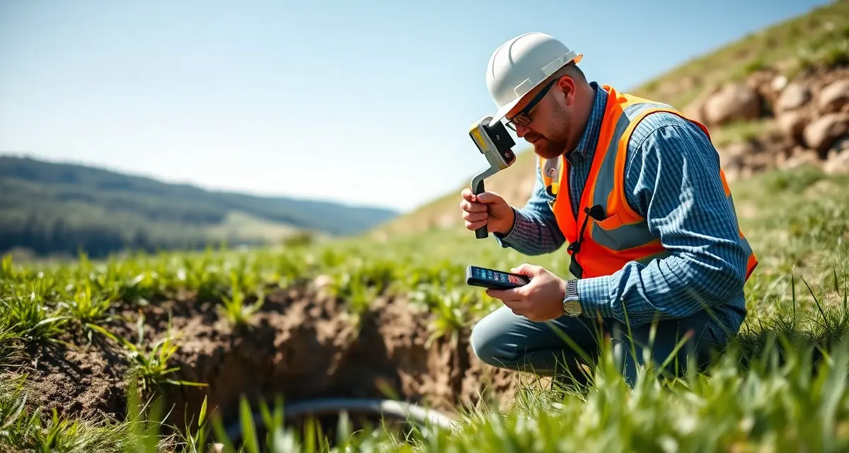 SepticMind software streamlines Tennessee septic inspections Professional septic service technician using digital inspection software to assess septic system maintenance requirements in Tennessee