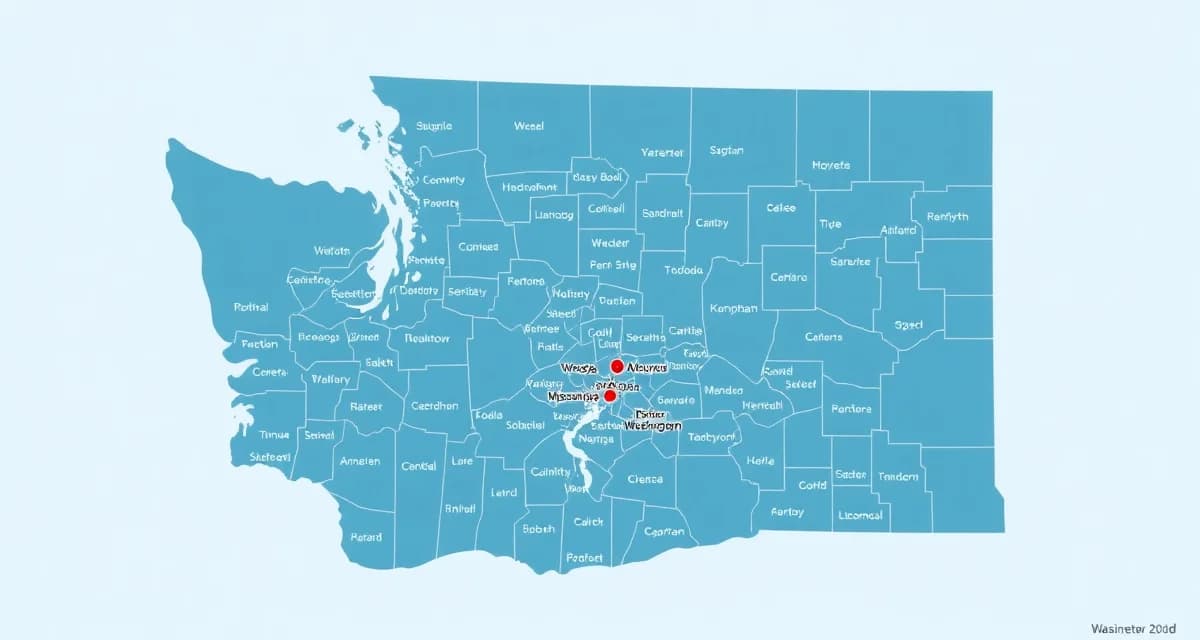 Washington State septic system regulatory framework Map of Washington's 39 counties showing onsite wastewater regulations and environmental health department enforcement zones.
