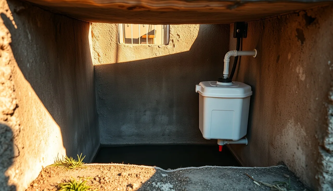 Bleach dispenser inside an open aerobic septic system dosing chamber